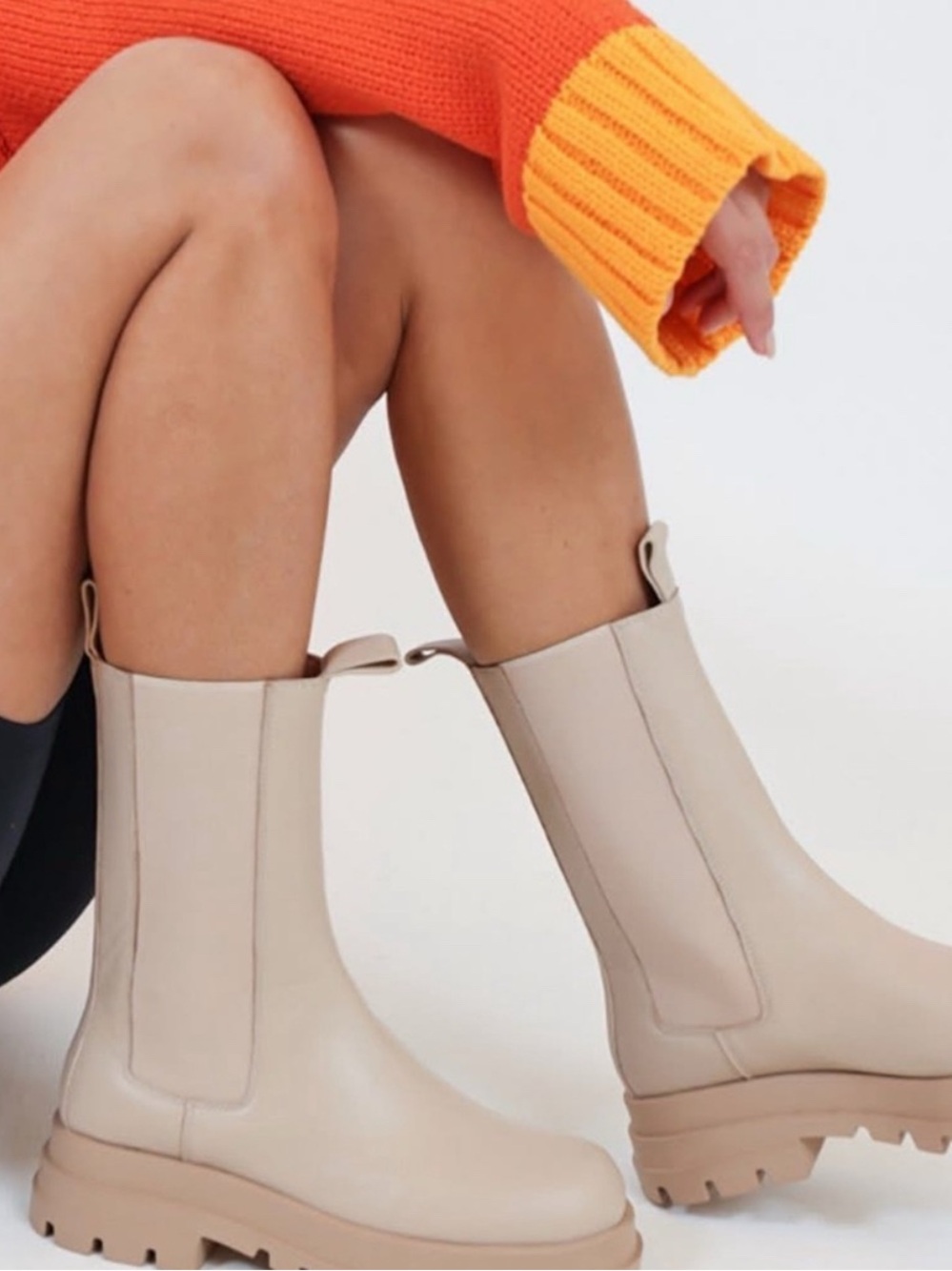 Alias Mae Beige Chelsea Lug Boots